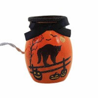 Stony Creek Halloween Pre-Lit Small Jar Glass Cat Haunted House Hsh2280 Cat