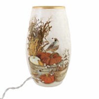 Stony Creek Quail Chickadee Prelit Med Vase Autumn Thanksgiving Lwq2205 Welcome