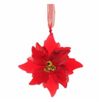 Holiday Ornament Mini Poinsettia Facet Ornament Light Filtering Nd6010851 Red