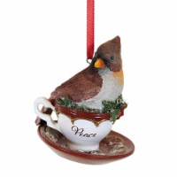 Holiday Ornament Cardinal Cup Ornamrent Holly Teacups Saucer 135077 Peace Perspective: Main