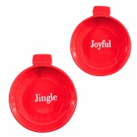 Tag 6.25in Jingle & Joyful Ornament Bowls, Earthenware, Festive Snack Bowls G18851 Perspective: Main