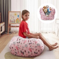 Inspired Home BB184-20PK-UE 32 x 32 in. Microfiber Posh Living Bean Bag Covers, Princess Pink