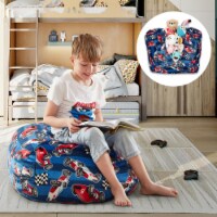 Inspired Home BB184-20BL-UE 32 x 32 in. Microfiber Posh Living Bean Bag Covers, Racecar Blue