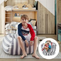 Inspired Home BB184-20GW-UE 32 x 32 in. Microfiber Posh Living Bean Bag Covers, Grey