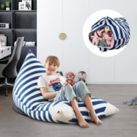 Inspired Home BB185-20NW-UE 55 x 35 in. Microfiber Posh Living Bean Bag Covers, Navy