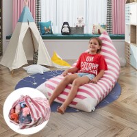 Inspired Home BB185-20PW-UE 55 x 35 in. Microfiber Posh Living Bean Bag Covers, Pink