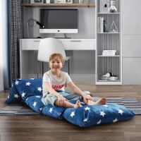 Inspired Home LC186-20NW-UE 88 x 26 in. Microfiber Posh Living Bean Bag Covers, Navy Stars