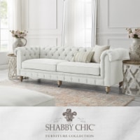 Kaleigh Sofa-Button Tufted-Rolled Arm, Sinuous Springs-Round Bun Leg with Caster, Removable