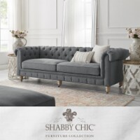 Kaleigh Sofa-Button Tufted-Rolled Arm, Sinuous Springs-Round Bun Leg with Caster, Removable