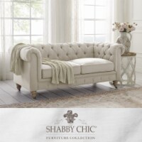 Kaleigh Loveseat-Button Tufted-Rolled Arm, Sinuous Springs-Round Bun Leg with Caster,
