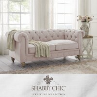 Kaleigh Loveseat-Button Tufted-Rolled Arm, Sinuous Springs-Round Bun Leg with Caster,