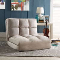 Loungie Beige Flip Chair-5 Position Adjustable-Sleeper-Dorm Bed-Lounger Seat or Sofa-Portable