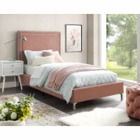 Valentina Velvet Platform Bedframe-Nailhead Trim-King- Queen- Full- Twin Size-Inspired Home