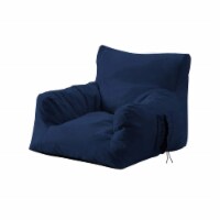 Comfy Nylon Bean Bag Chair/ Lounge Chair/ Memory Foam Chair/ Floor Arm Chair, Navy