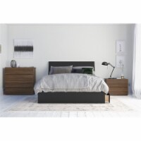 Wasabi 4 Piece Full Size Bedroom Set  Walnut and Black