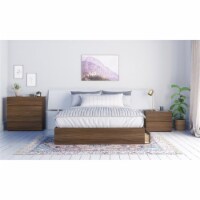 Cologne 4 Piece Queen Size Bedroom Set  Walnut and White