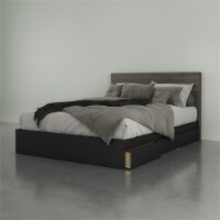 Chinook 2 Piece Queen Size Bedroom Set  Bark Grey and Black