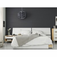 Scandi 3 Piece Queen Size Bedroom Set Natural Maple and White
