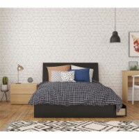 Vila 3 Piece Full Size Bedroom Set Natural Maple & Black