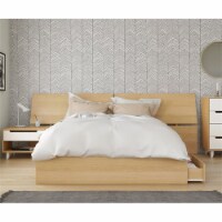 Faro 3 Piece Queen Size Bedroom Set Natural Maple & White