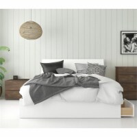 Compass 3 Piece Queen Size Bedroom Set Truffle & White