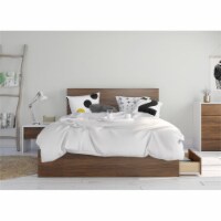 Foliage 3 Piece Queen Size Bedroom Set Walnut & White