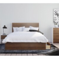 Foliage 3 Piece Full Size Bedroom Set Walnut & White