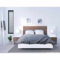Celebri-T 5 Piece Full Size Bedroom Set White and Walnut