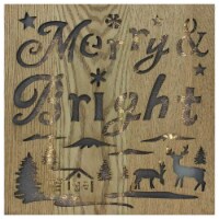 Diva At Home 12 Lighted Wooden Merry Bright Christmas Wall Decoration