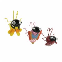 Set of 3 Metal Insect Flower Pot Hanger Decor Bumble Bee Ladybug Butterfly Figurines