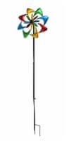 63 Inch Multicolor Metal Kinetic Wind Spinner Pinwheel Garden Art Decoration