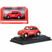 Motor City Classics 472005 1966 Volkswagen Beetle Coca-Cola 1 by 14 2 Diecast Model Car, Red