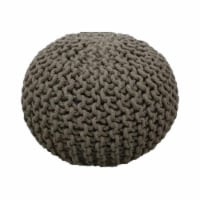 Brown 15 x17  Gum Drop 100% Cotton Knitted Round Pouf Foot Stool Ottoman