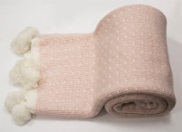 Myne Throw Blanket With Pom Poms 50"x60" Pink