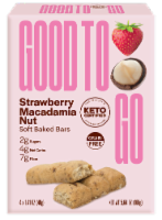 Good to Go Strawberry Macadamia Nut Soft Baked Keto Snack Bars