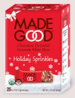 MadeGood Minis Holiday Sprinkles Chocolate Drizzeled Granola Bars Perspective: Main