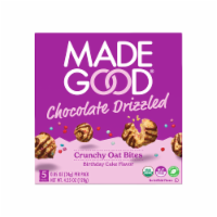 MadeGood® Crunchy Chocolate Drizzle Birthday Cake Oat Bites Perspective: Main