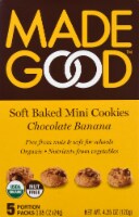 MadeGood Chocolate Banana Soft Baked Mini Cookies Portion Packs 5 Count Perspective: Main