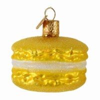 Old World Christmas Macaron Glass Ornament French Pastry 32242 Yellow