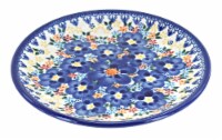 Blue Rose Polish Pottery Blue Dahlia Small Dessert Plate