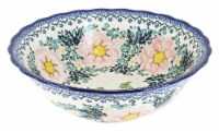 Blue Rose Polish Pottery Apple Blossom Large Serving Bowl