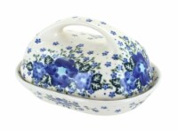 Blue Rose Polish Pottery Melanie Butter Dish