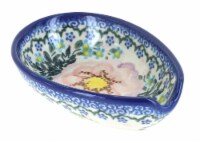 Blue Rose Polish Pottery Apple Blossom Small Spoon Rest