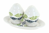 Blue Rose Polish Pottery Francesca Salt & Pepper Shakers with Plate