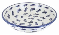 Blue Rose Polish Pottery Zoe Large Shallow Serving Bowl