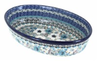 Blue Rose Polish Pottery Margot Small Oval Baking Dish