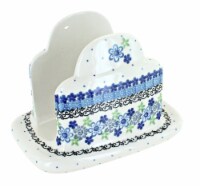 Blue Rose Polish Pottery Eliza Napkin Holder