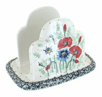 Blue Rose Polish Pottery Summer Dawn Napkin Holder
