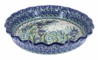 Blue Rose Polish Pottery Callista Pie Plate