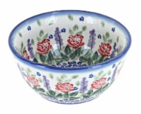 Blue Rose Polish Pottery Roses Are Red Dessert Bowl